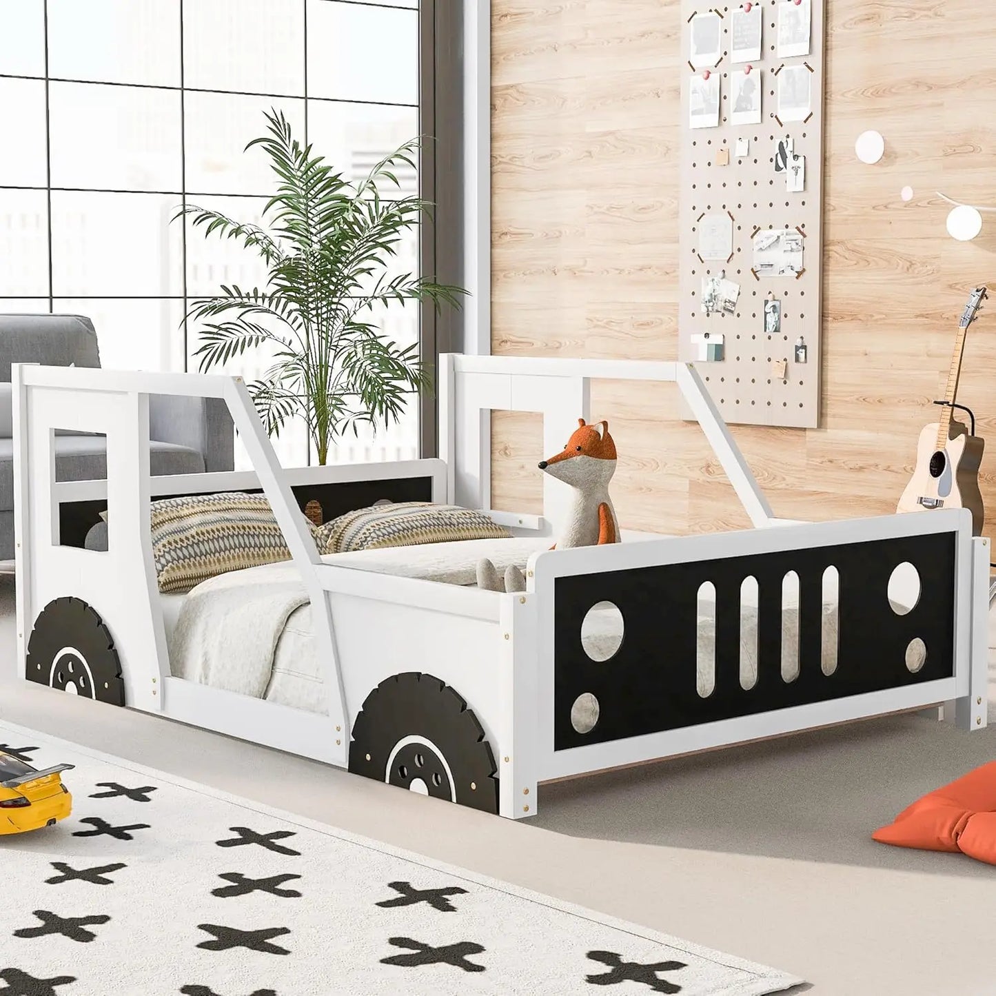 Exciting Kids Large Solid Wood Car Bed - Pexav