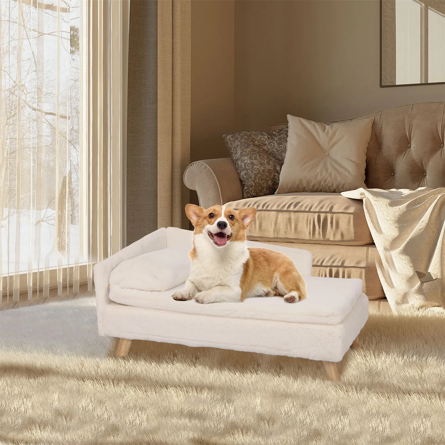 Comfortable Plush Pet Sofa Bed - Pexav