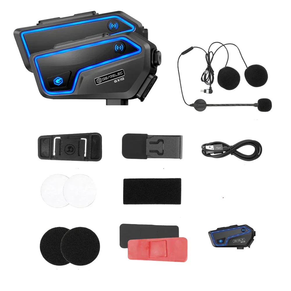 Waterproof Motorcycle Bluetooth Intercom for 10 Riders