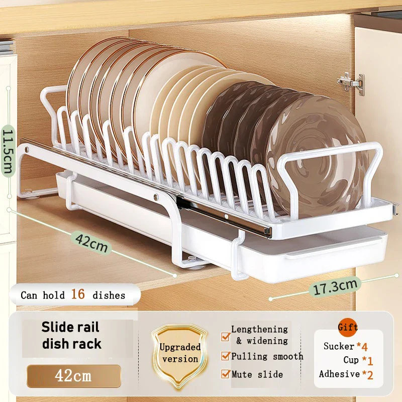 Space Saving Kitchen Dish Organizer Rack