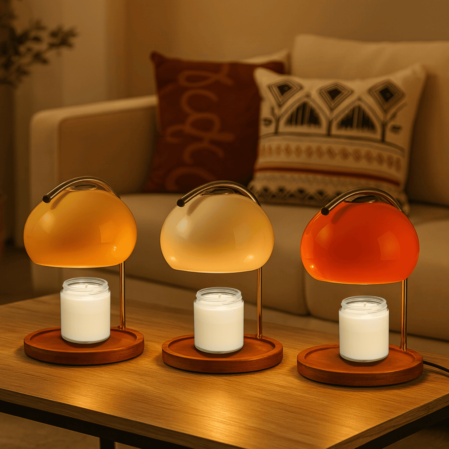 Stained Glass Aroma Lamp with LED Light – Candle Warmer for Aromatherapy, Smokeless and Elegant Design 4