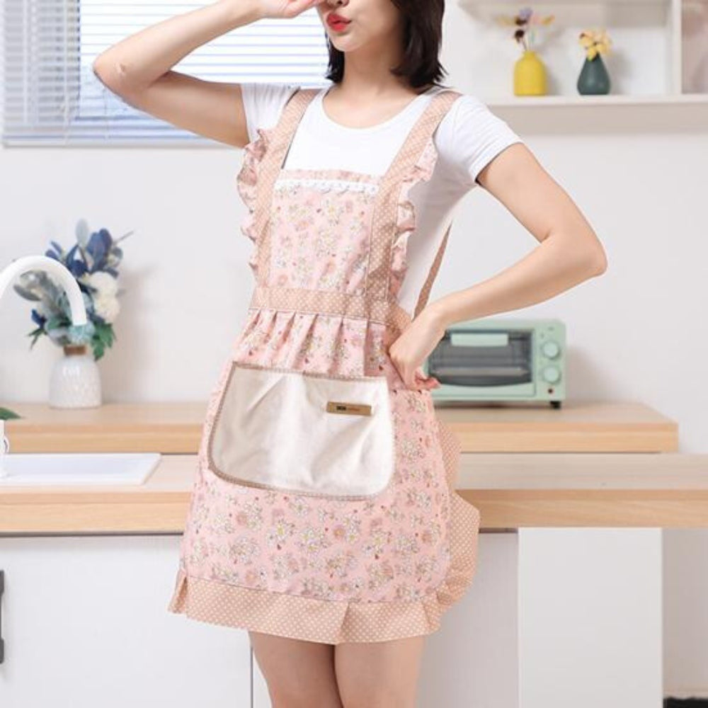 Waterproof Floral Apron for Kitchen Oil Proof Design