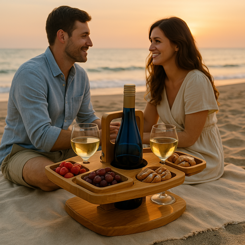 Collapsible Wooden Outdoor Wine Table