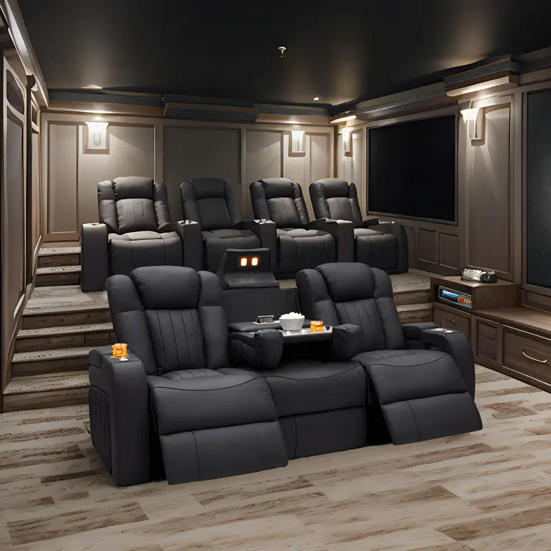 Luxury Heated Recliner Home Theater Couch - Pexav