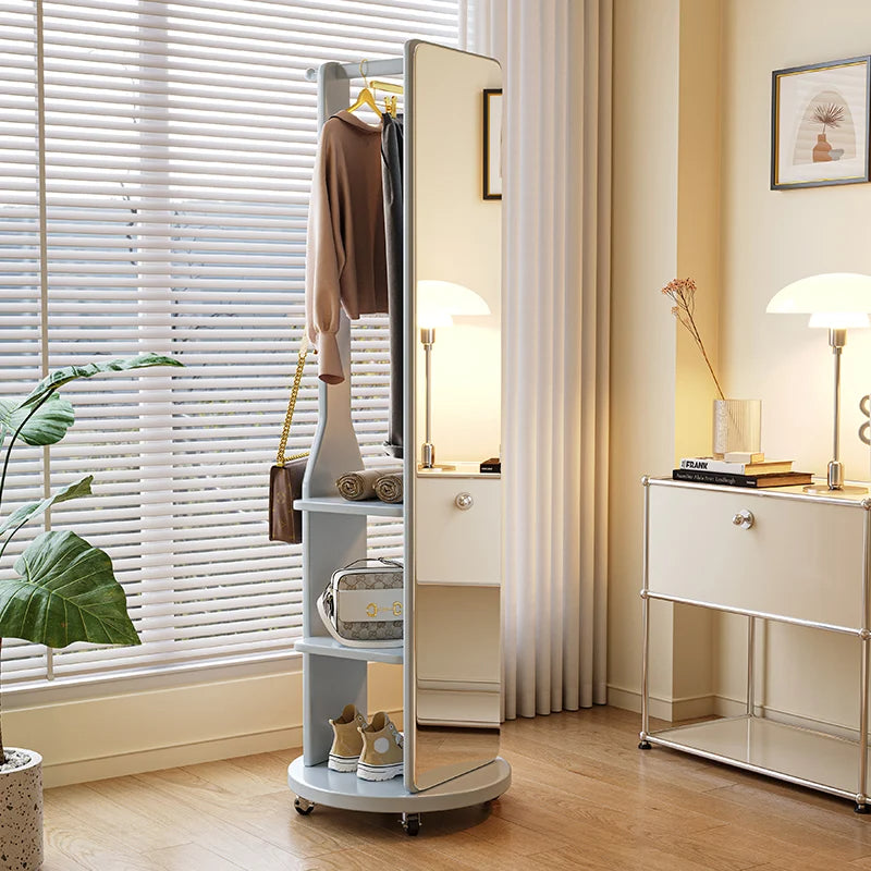 Adjustable 360 Degree Closet Organizer Mirror Rack