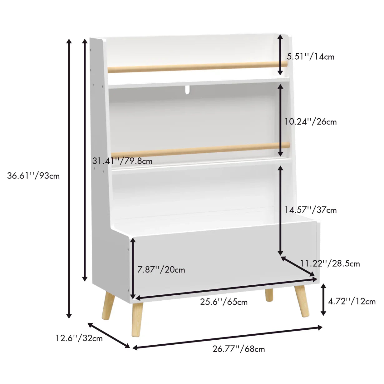 Children's Bookcase With Toy Organizer