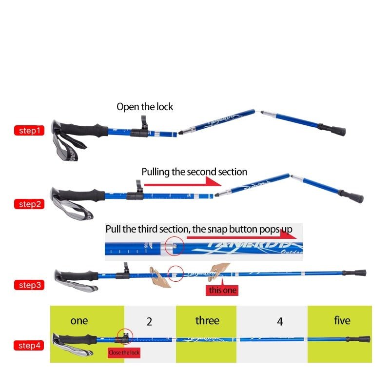 Collapsible Hiking Sticks for Walking and Trekking