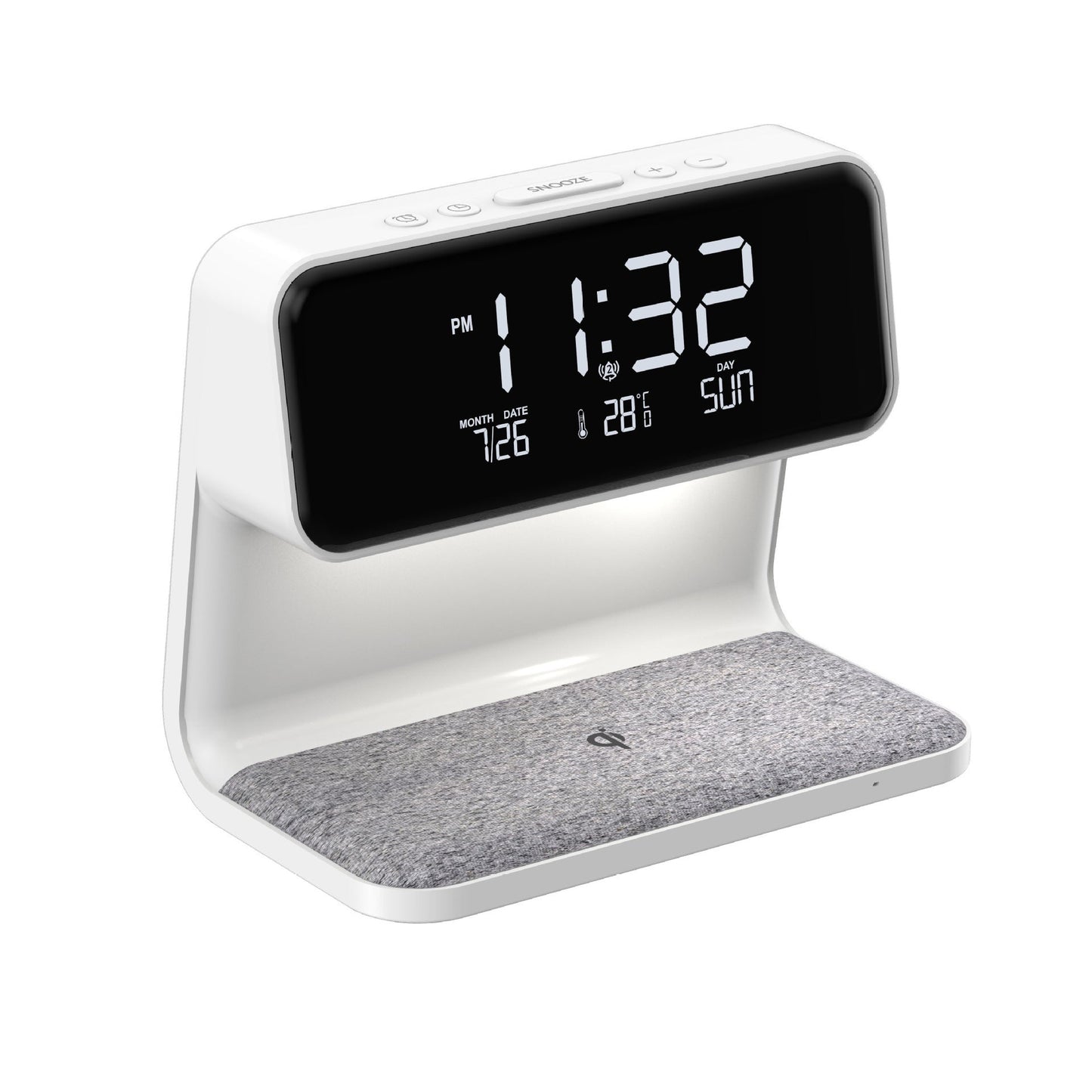 Compact Bedside Lamp with USB Charger & LED Clock