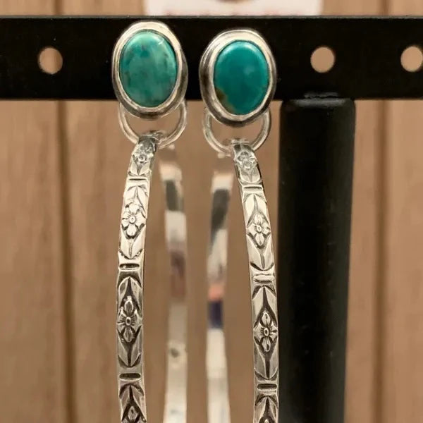 Boho Vintage Onyx Earrings - Nalani-Green-Nora Luxe