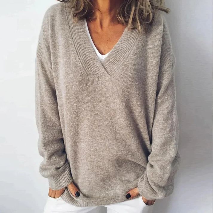 Soft V-neck Ladies Cashmere Jumper - Pexav