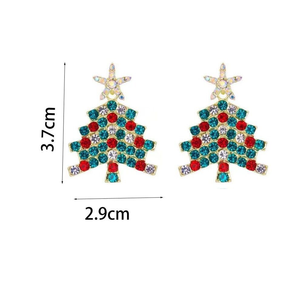 Christmas Tree Dangle Earrings | Women's Jewellery-CLEAR-Nora Luxe