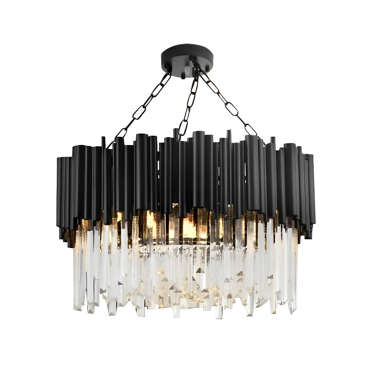 Sleek Glass Chrome Pendant Light Fixture