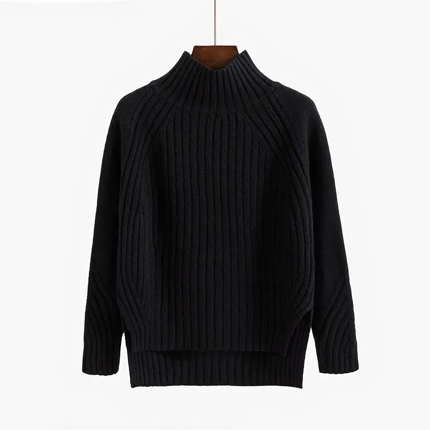 Comfortable Men's Sweater with Round Neck - Ruben-Black-S-Nora Luxe