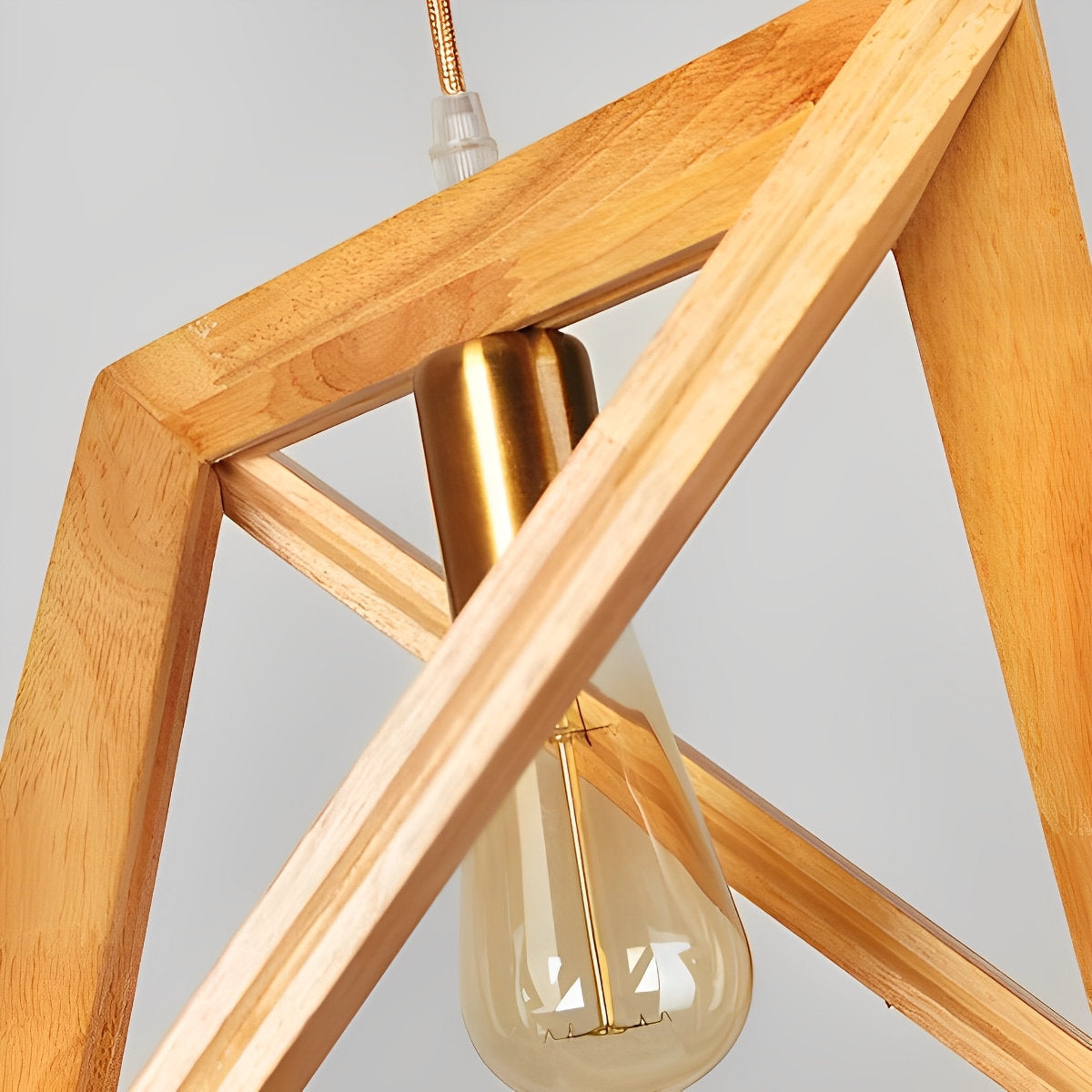 Simple Wooden Geometric Pendant Light Fixture
