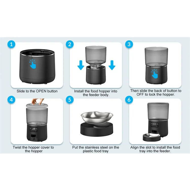Programmable Digital Pet Food Dispenser For Cats Dogs