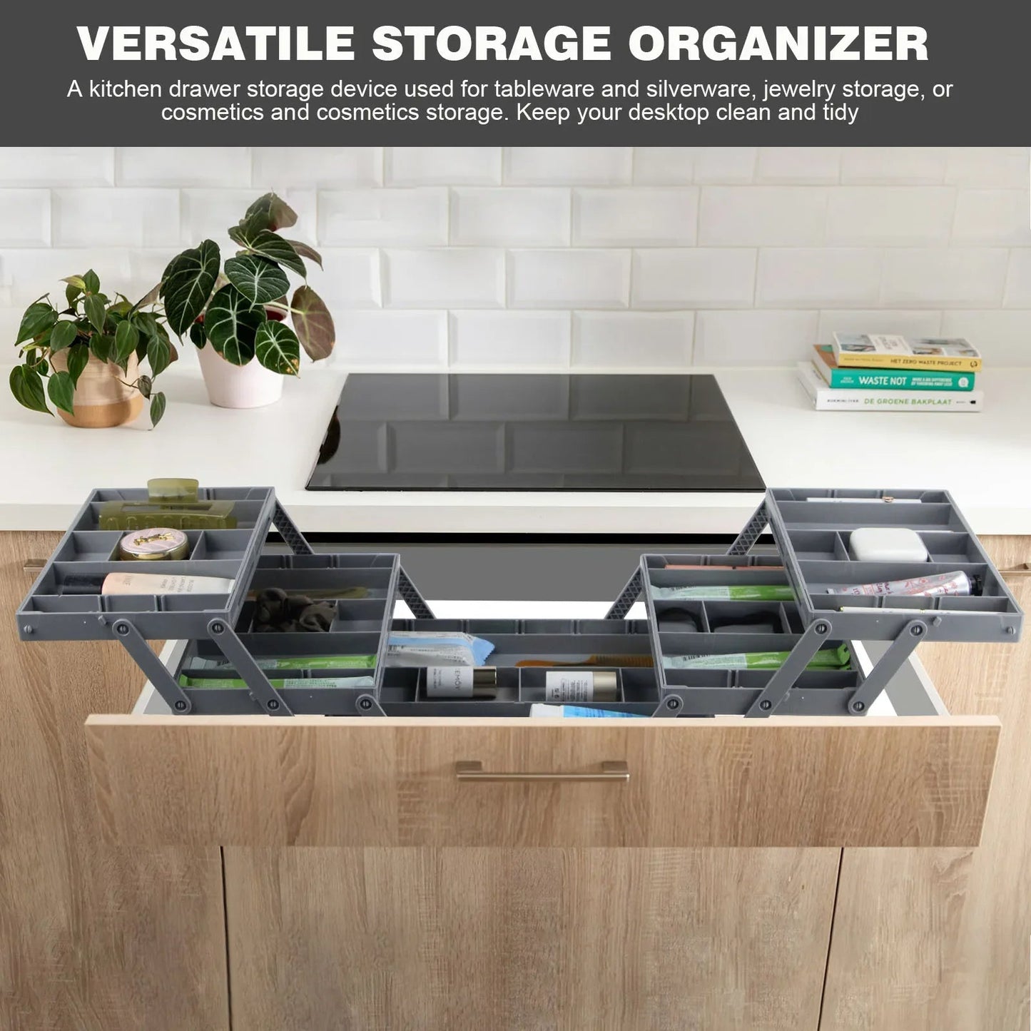 Space Saving 3 Shelf Storage Organizer