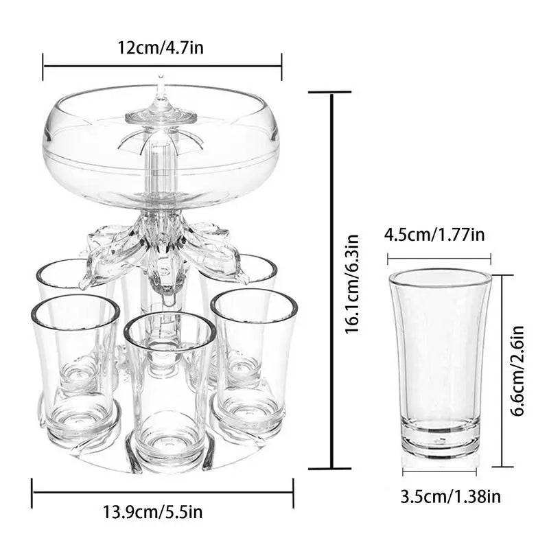 Compact 6 Shot Bar Drink Server