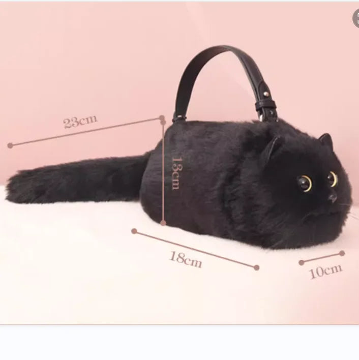 Soft Faux Fur Kitty Tote Bag
