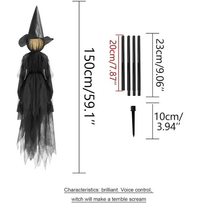 Spooky Sound Activated Witch Halloween Decor