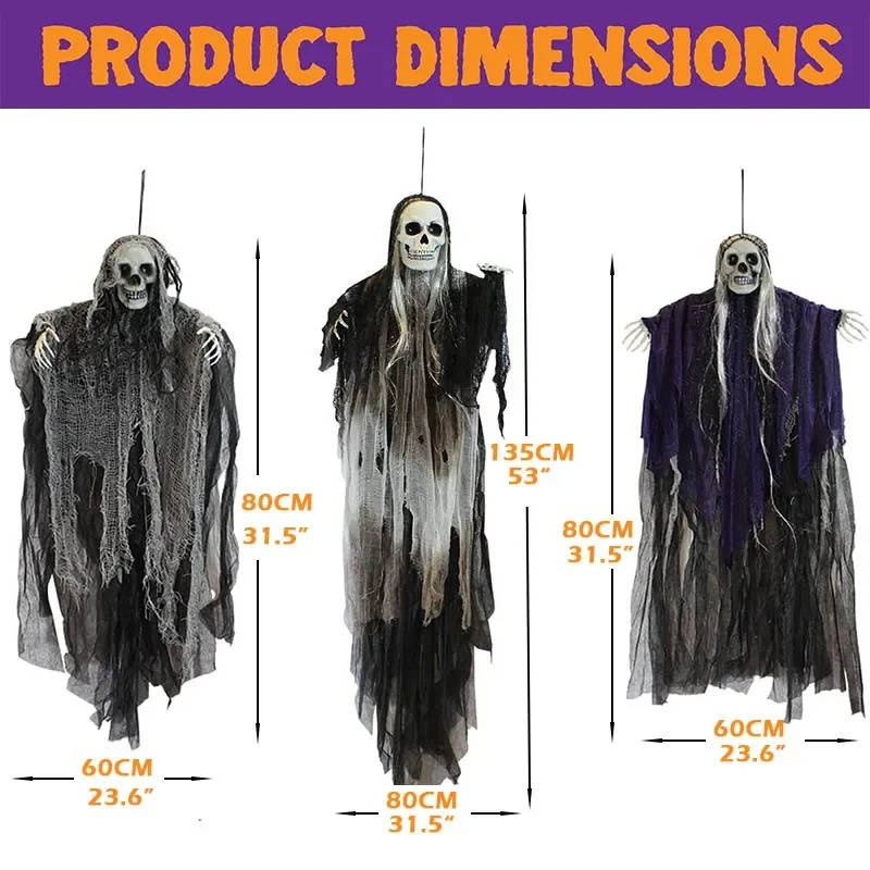 Spooky Life Like Halloween Decorations Set of 3