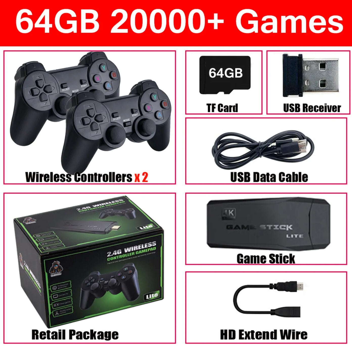 Classic Retro Game Console 64GB HDMI Player