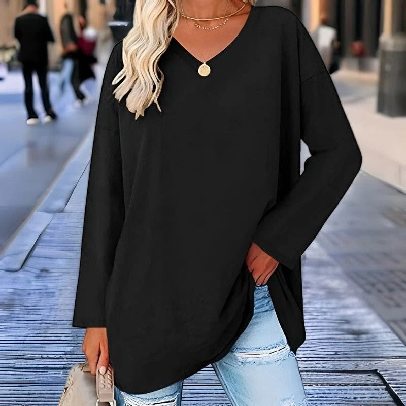 Comfy V-Neck Long Sleeve Casual Shirt