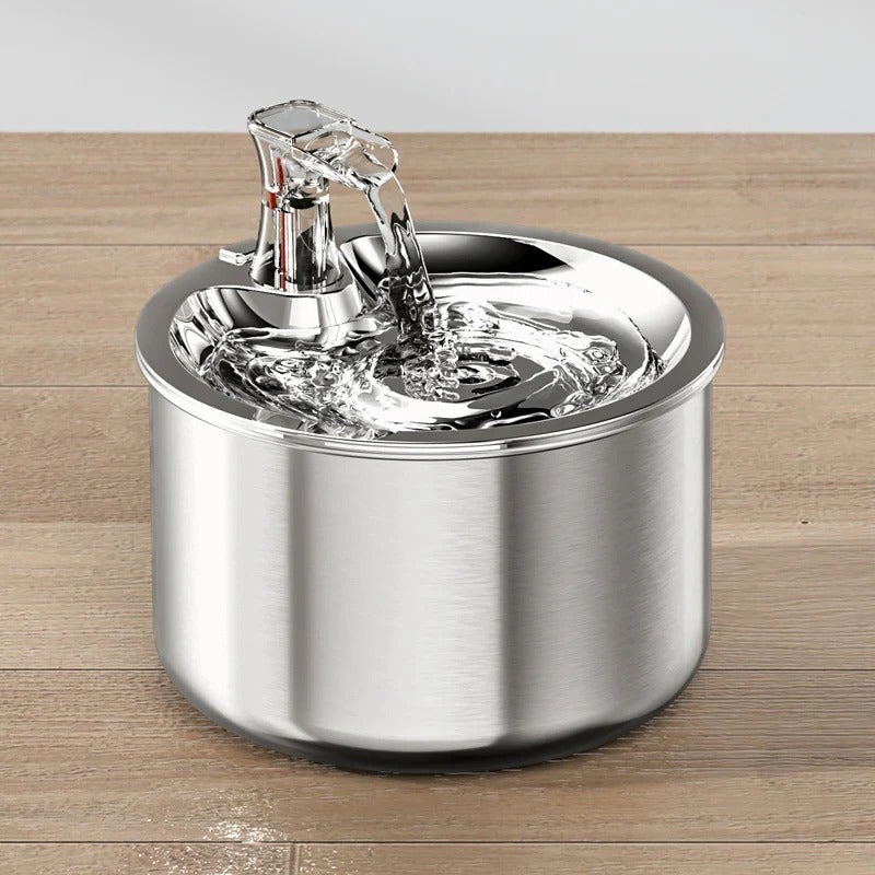 Automatic Pet Water Fountain with Filter - Modern Stainless Steel