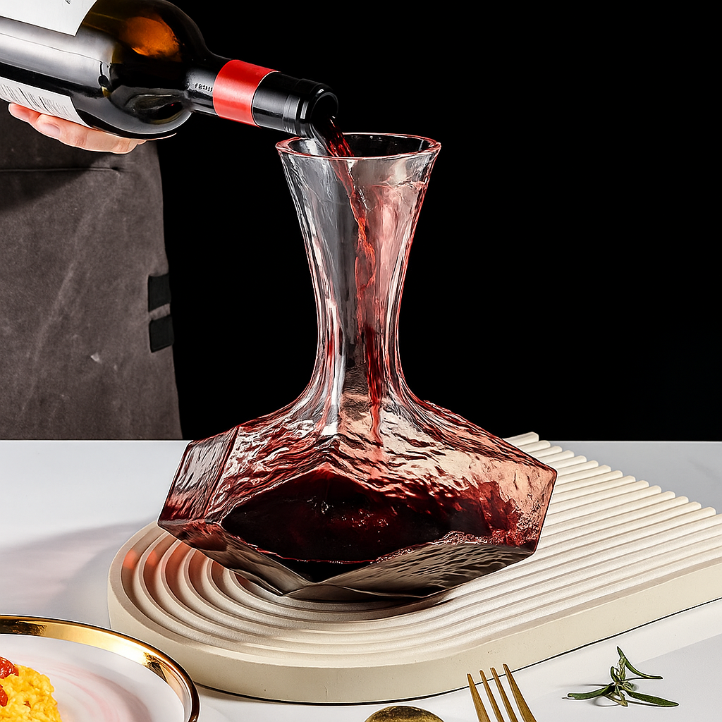 Unique Cut Glass Wine Carafe - Pexav