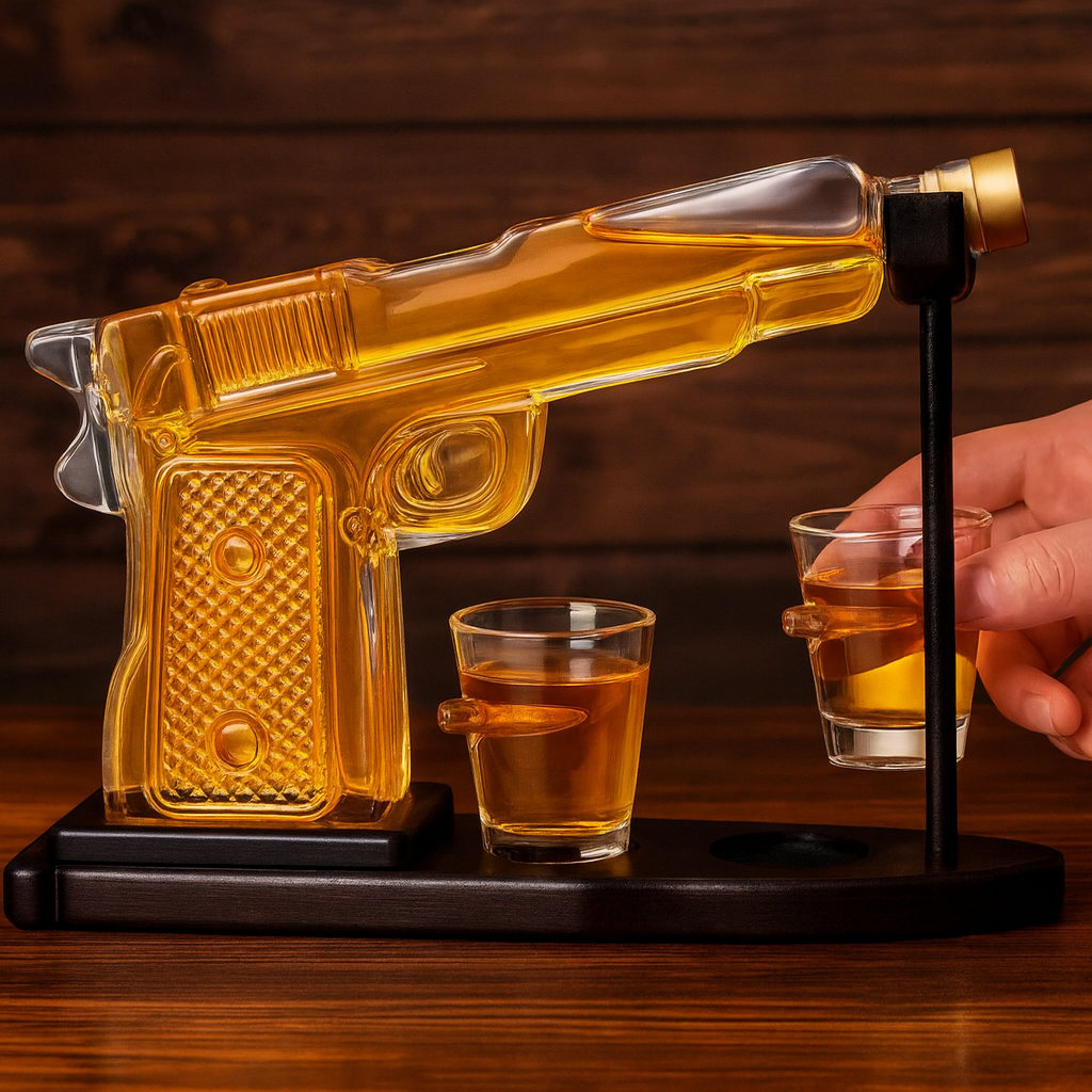 Unique Gun Shaped Whiskey Decanter Set - Pexav