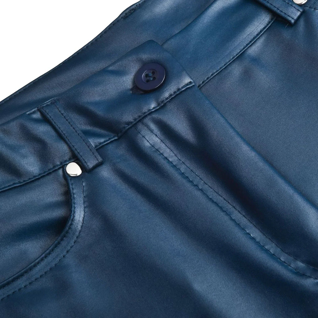 Slim Fit Leather Trousers