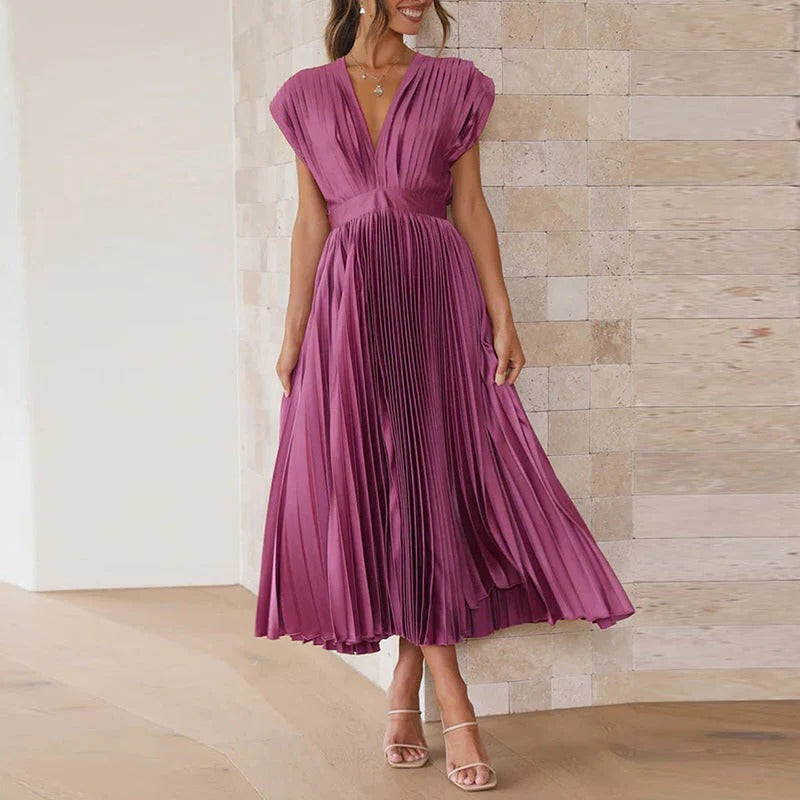 Sleeveless V Neck Summer Dress