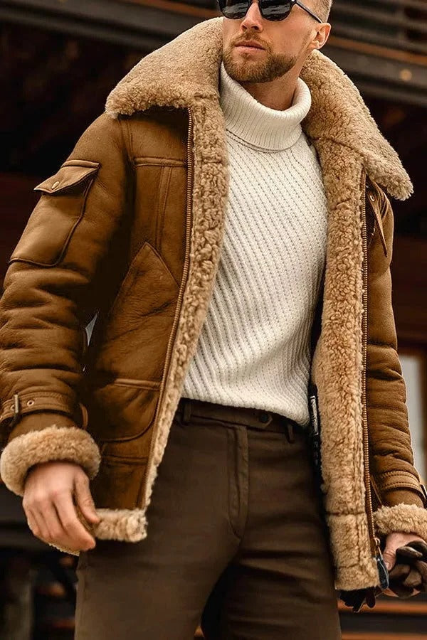 Brown Biker Style Leather Jacket