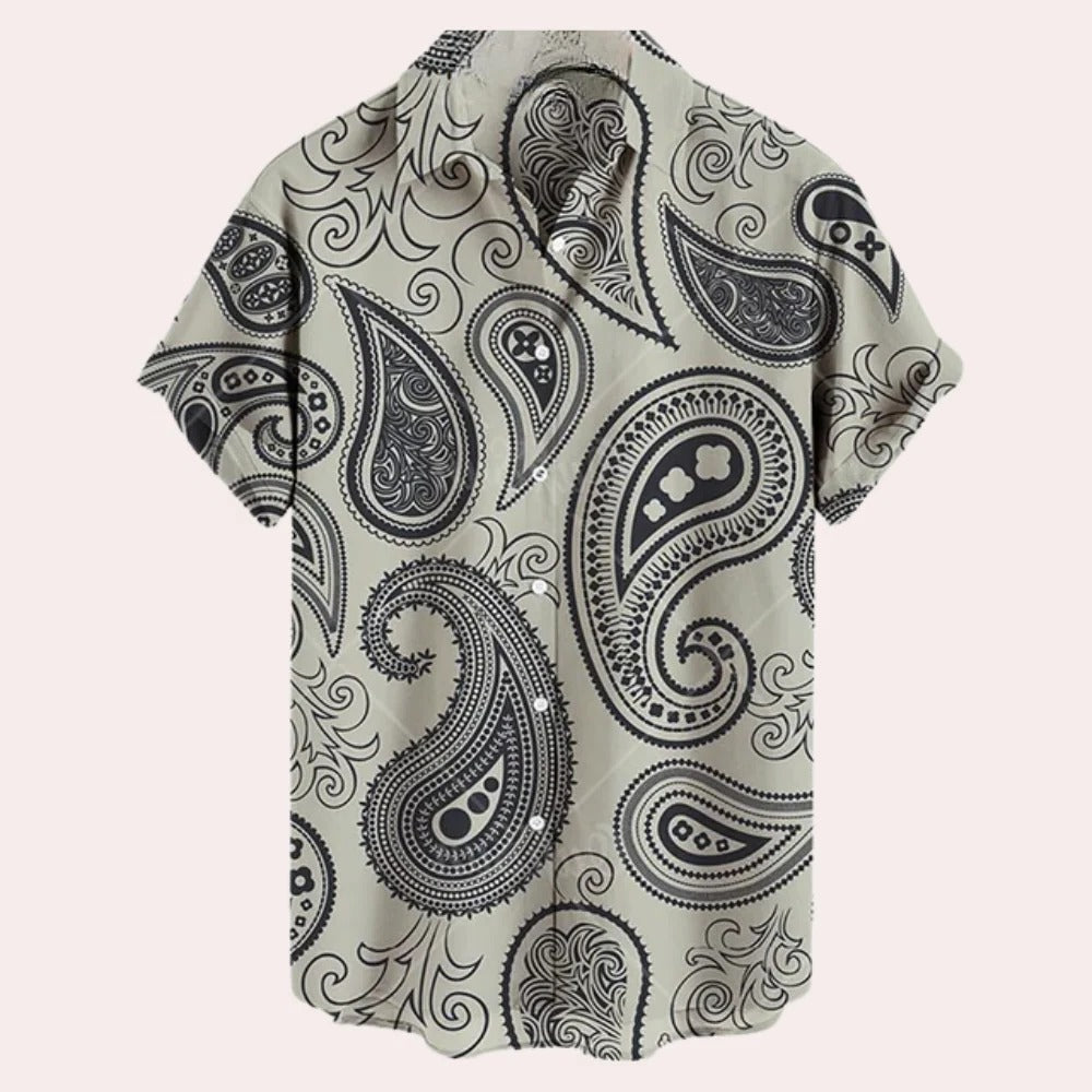 Relaxed Fit Casual Short Sleeve Men's Shirt