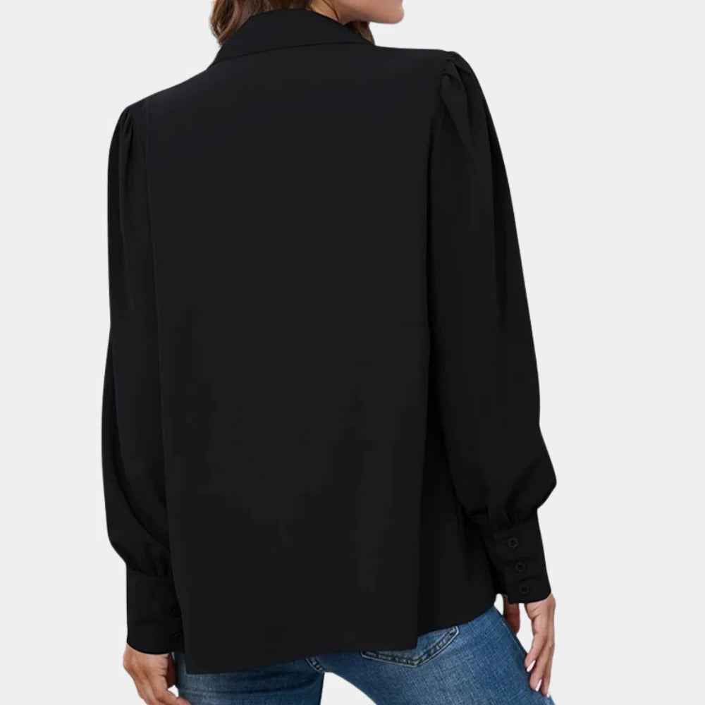 Floral Ruffled Women's Long Blouse