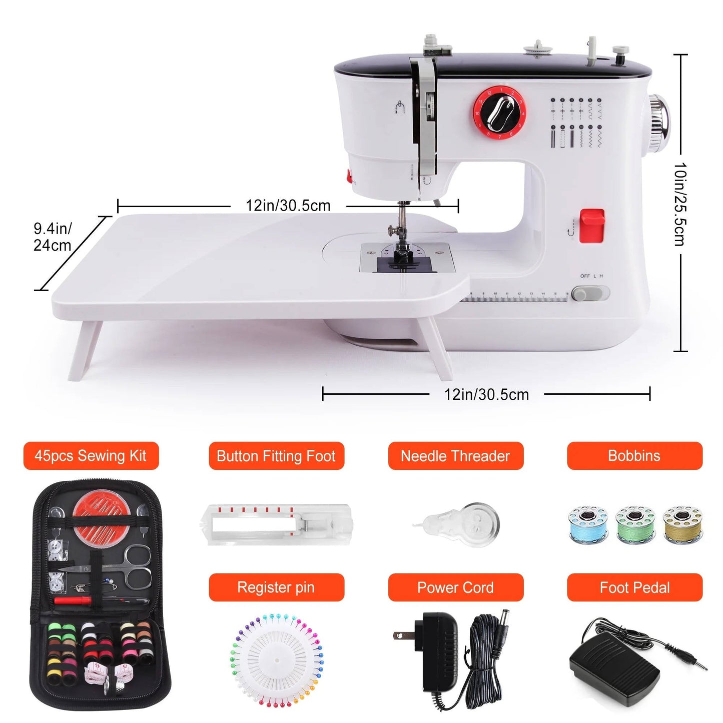 Compact Easy Sewing Machine for Starters with 12 Stitches