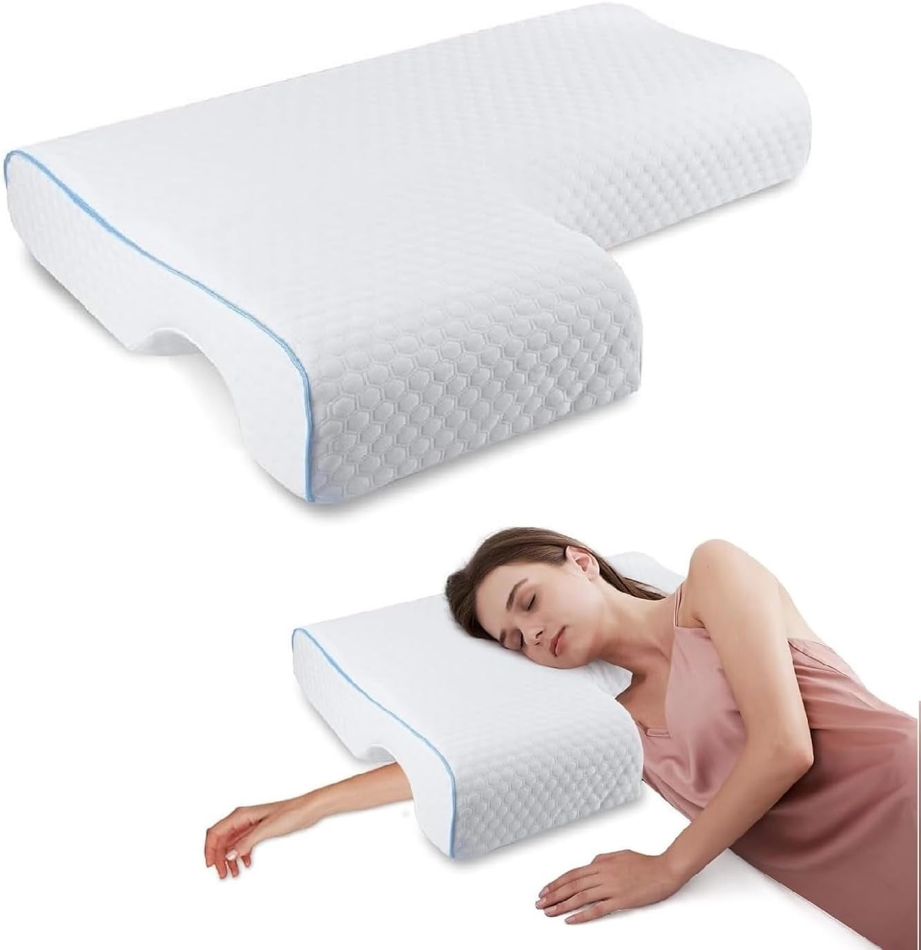 Supportive Hugging Pillow for Couples with Armrest