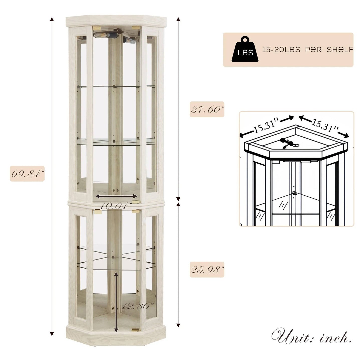 Stylish Display Corner Cabinet