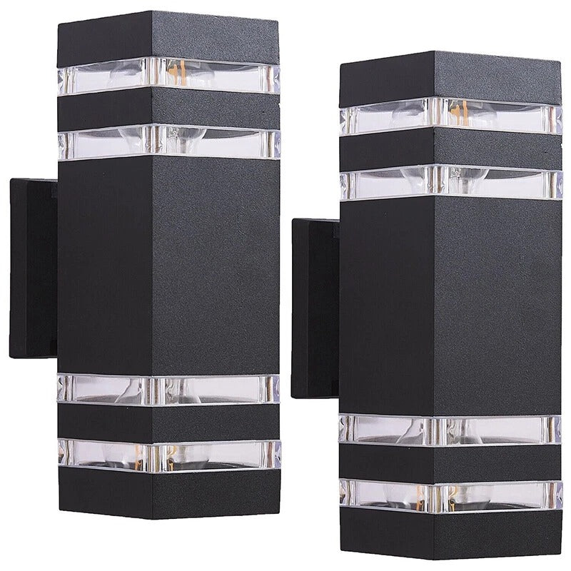 Weatherproof Black Outdoor Wall Sconce 2 Pack