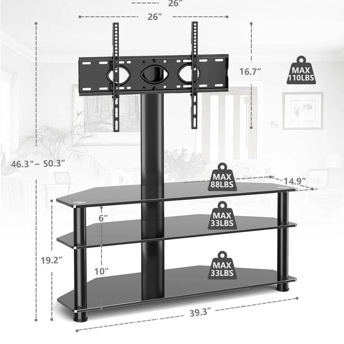 Stable Glass TV Base for 32-70 Flat Screens