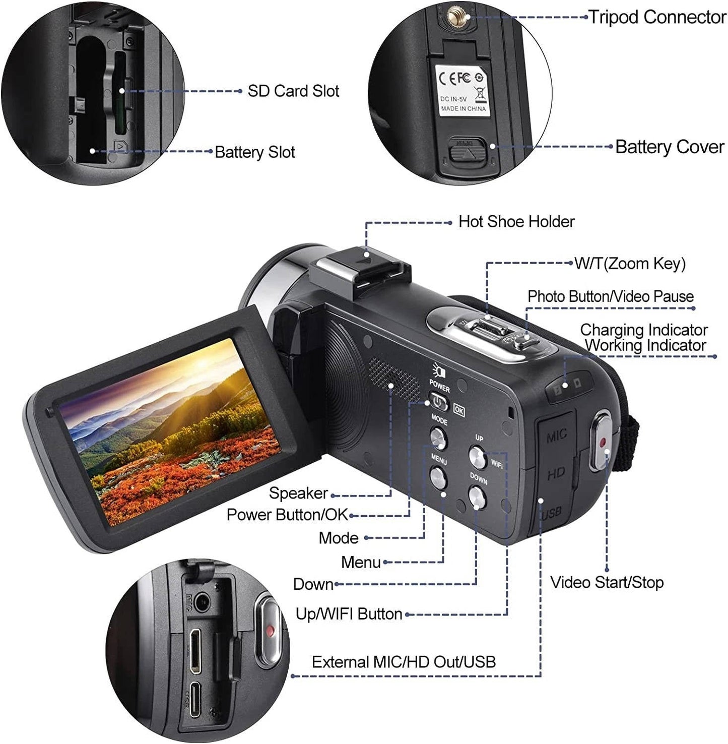 Ultra HD 4K WiFi Camera for Vlogging and YouTube
