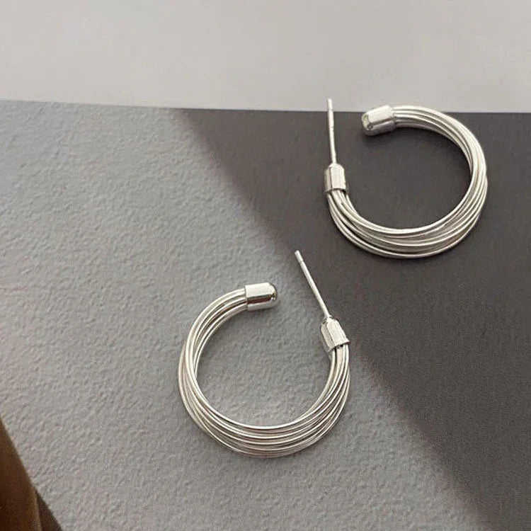 Layered Lines Hoops - Amelie-Nora Luxe