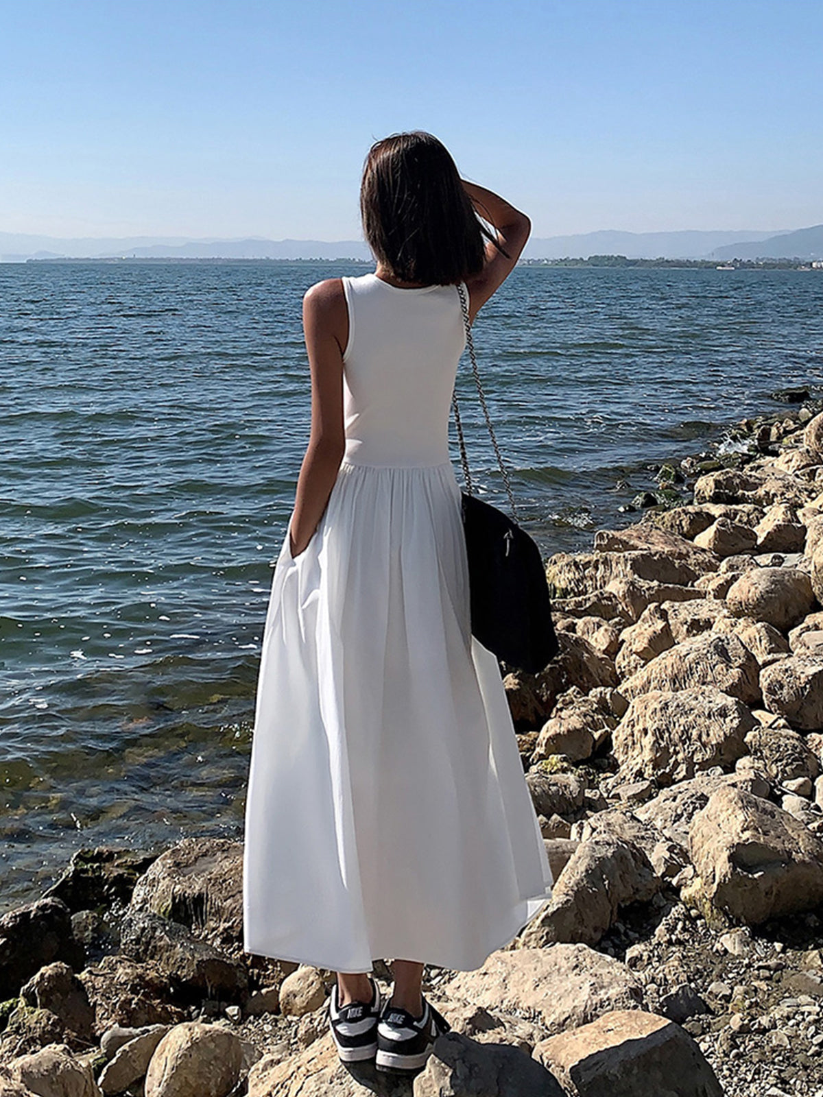 Casual V Neck Maxi Dress