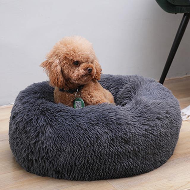 Luxury Soft Plush Dog Bed - FluffyNest-Black-S '15.75 inches'-Nora Luxe