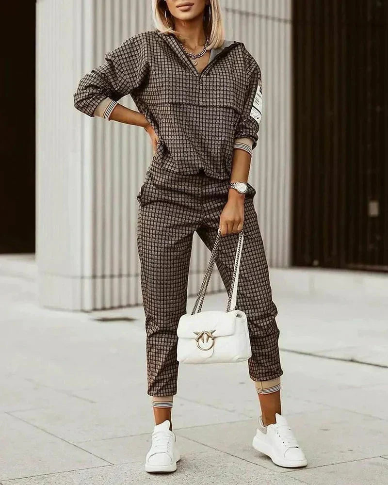 Modern Tracksuit Set - Mira-khaki-XS-Nora Luxe