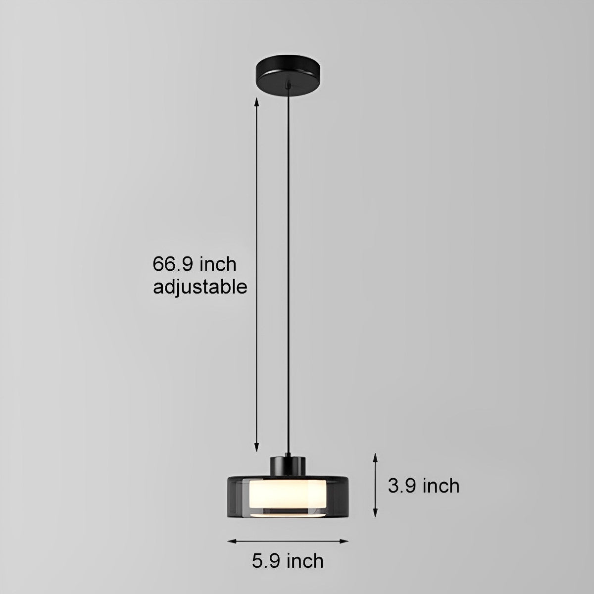 Sleek Contemporary Crystal Pendant Bedside Lamp