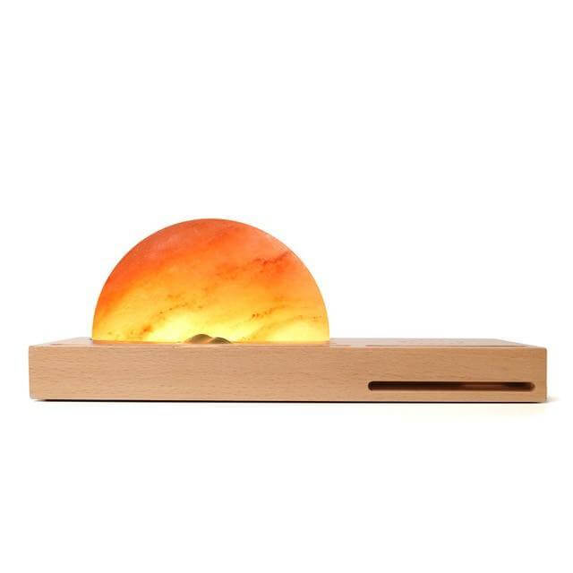 Natural Rock Salt LED Table Lamp with USB Charger