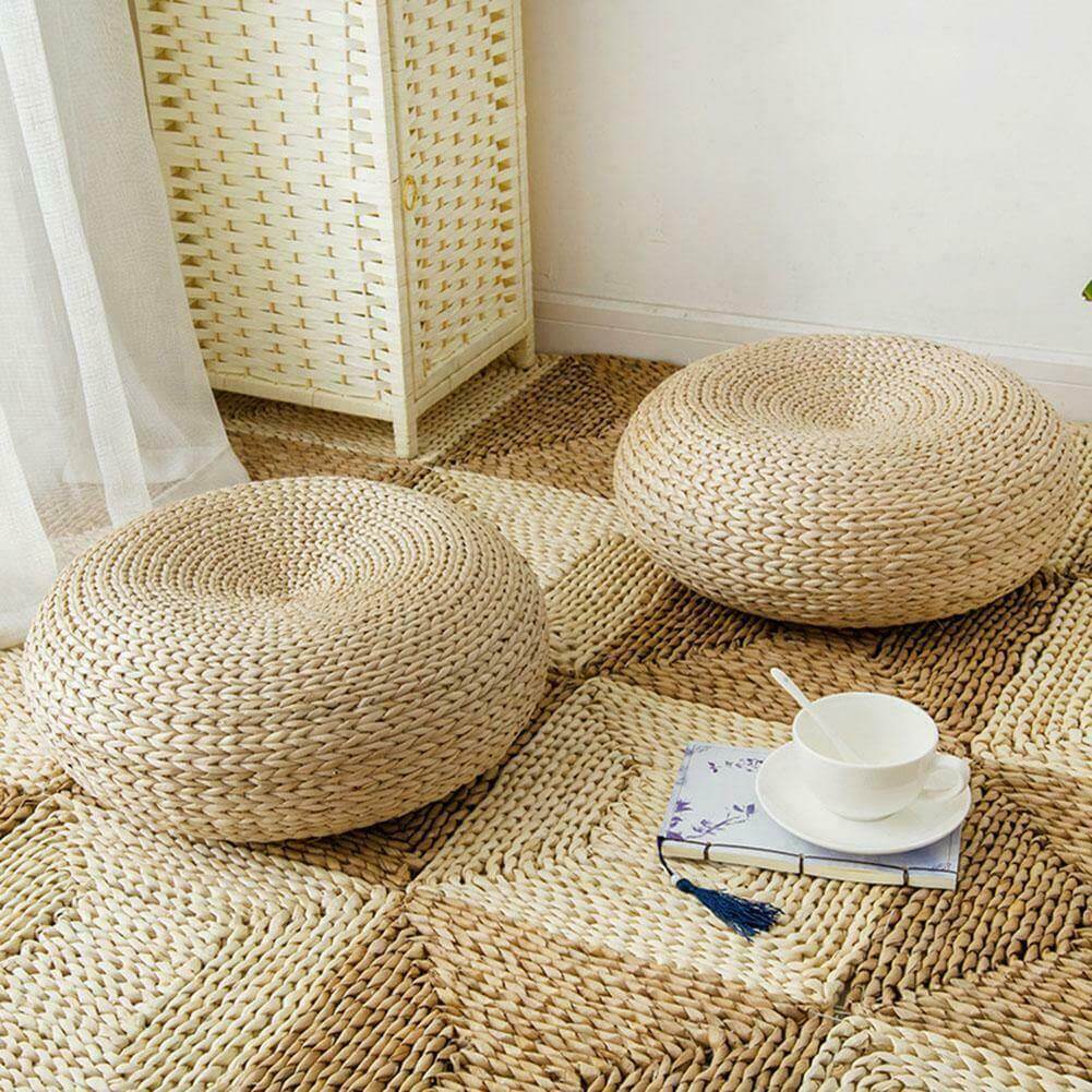 Woven Storage Footrest Pillow - Pexav