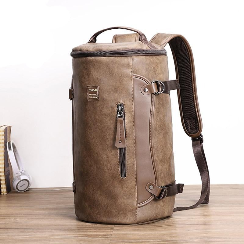 Classic Brown Distressed Men's Rucksack - Pexav