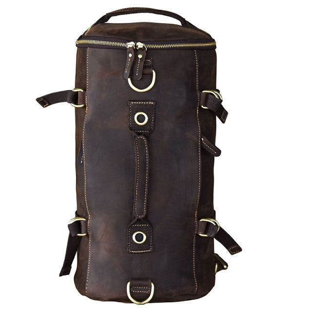 Classic Brown Leather Mens Rucksack