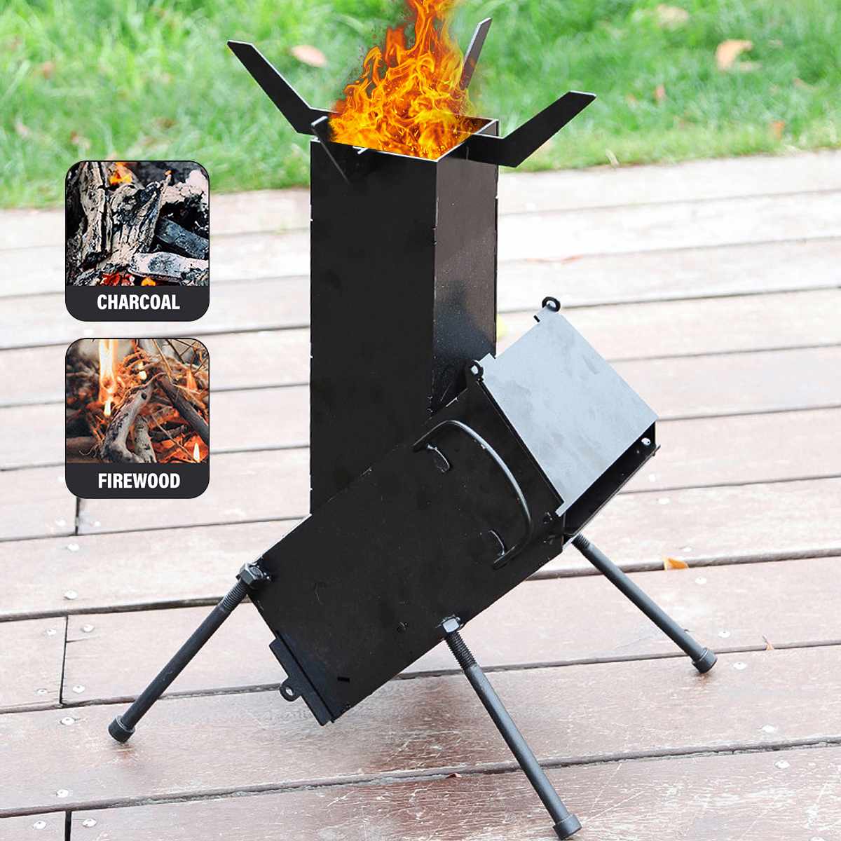 Portable Collapsible Metal Outdoor BBQ Grill - Pexav